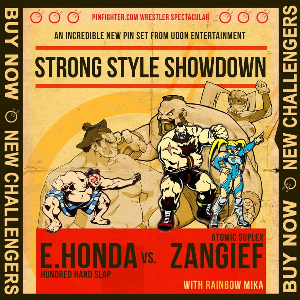 Read more about the article ZANGIEF, RAINBOW MIKA, & E. HONDA Enter the Ring at UDONPins.com!