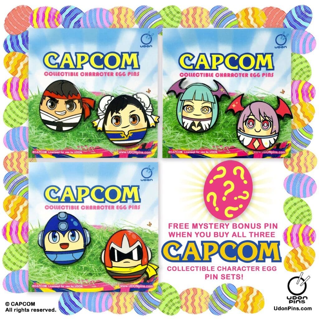 Read more about the article SHOP BRAND NEW CAPCOM COLLECTIBLE CHARACTER EGG PINS FROM UDONPINS.COM!