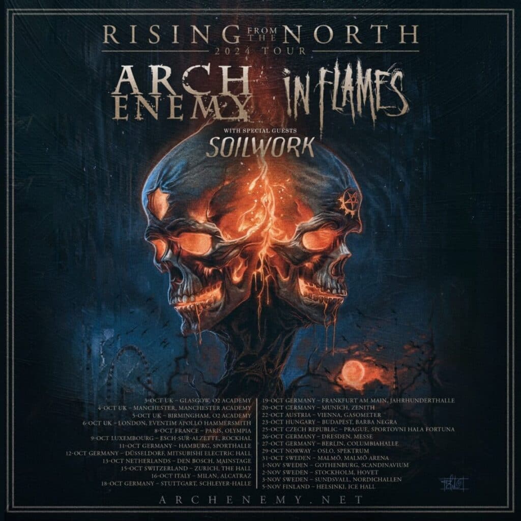 Read more about the article “Rising From The North” Tour 2024 ARCH ENEMY And IN FLAMES Announce European Co-Headline Tour With Special Guest SOILWORK