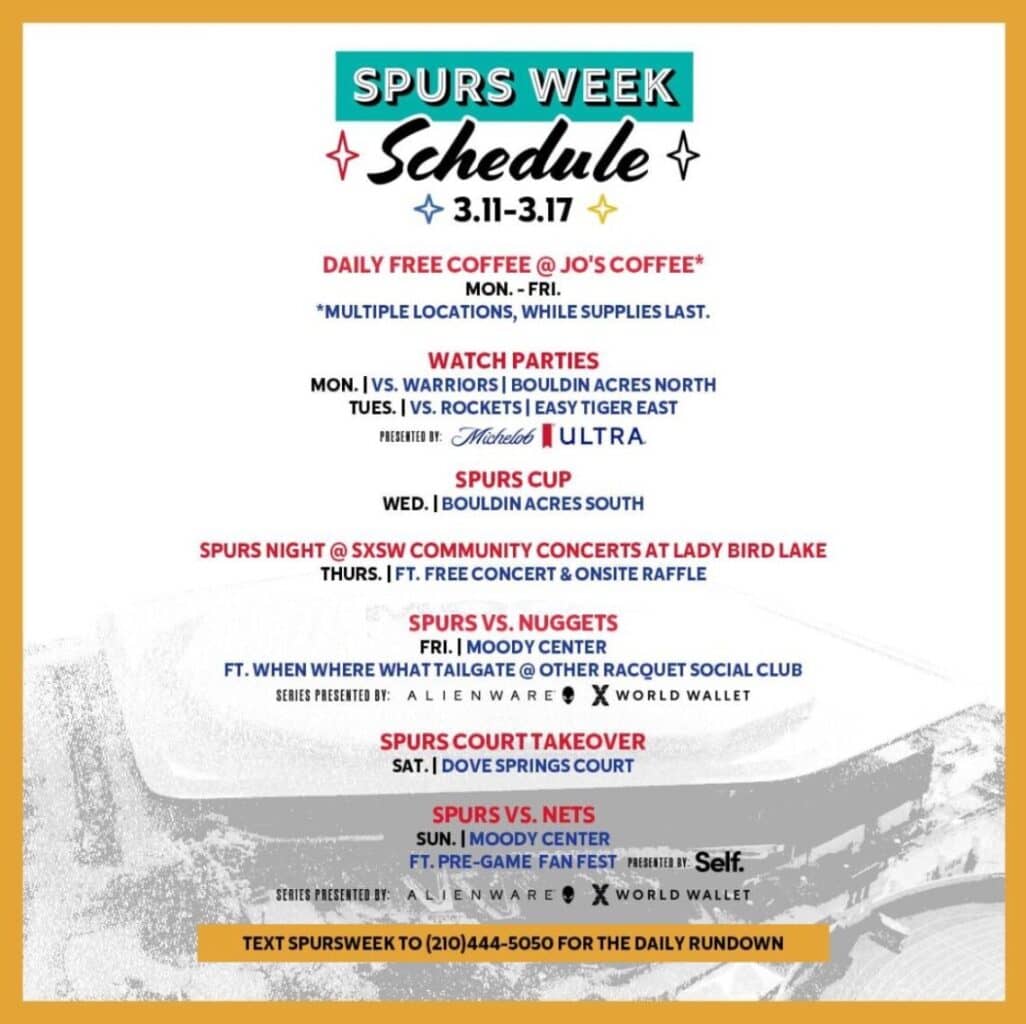 You are currently viewing SAN ANTONIO SPURS ANNOUNCE ‘SPURS WEEK’ FESTIVITIES TO TAKE PLACE ACROSS AUSTIN