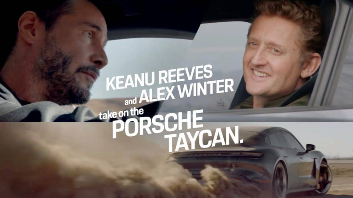 You are currently viewing Two friends. Two cars. ﻿One charge: Keanu Reeves & Alex Winter’s Taycan Road Trip