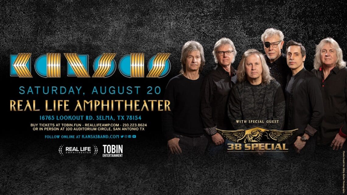 Read more about the article KANSAS WITH SPECIAL GUEST .38 SPECIAL NEW CONCERT PRESENTED BY TOBIN ENTERTAINMENT  AT THE REAL LIFE AMPHITHEATER