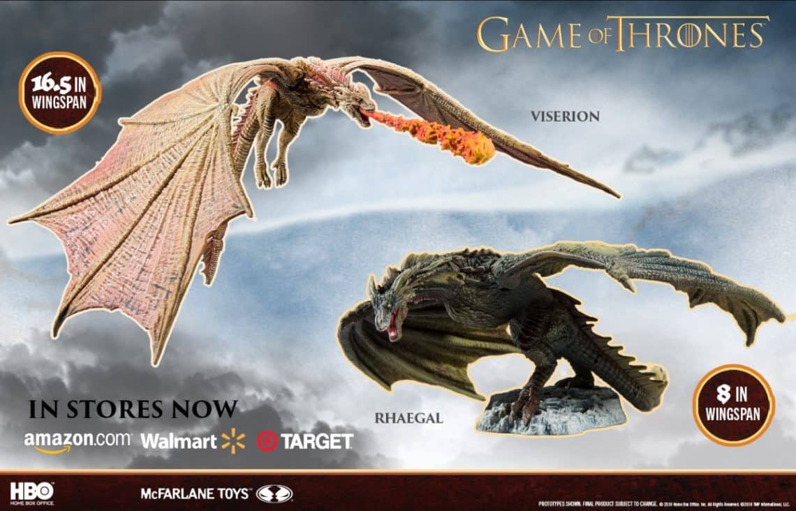 Read more about the article McFarlane Toys’ Dragon and Figure Collectible Line is Continued Featuring  Rhaegal and New Versions of Viserion and Arya Stark!