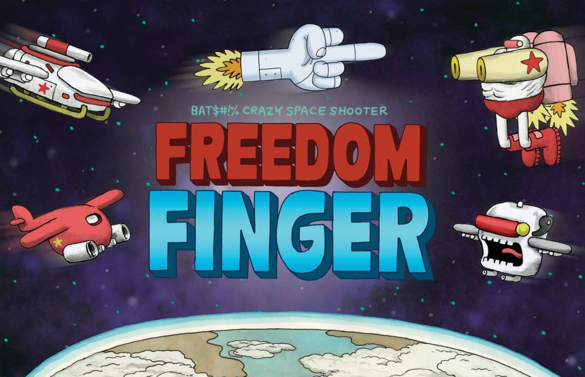 You are currently viewing Shoot ’em Up, Punch ’em Up, F&#$ ’em Up! Give the bad guys the finger in the crazy, hand-drawn shmup Freedom Finger