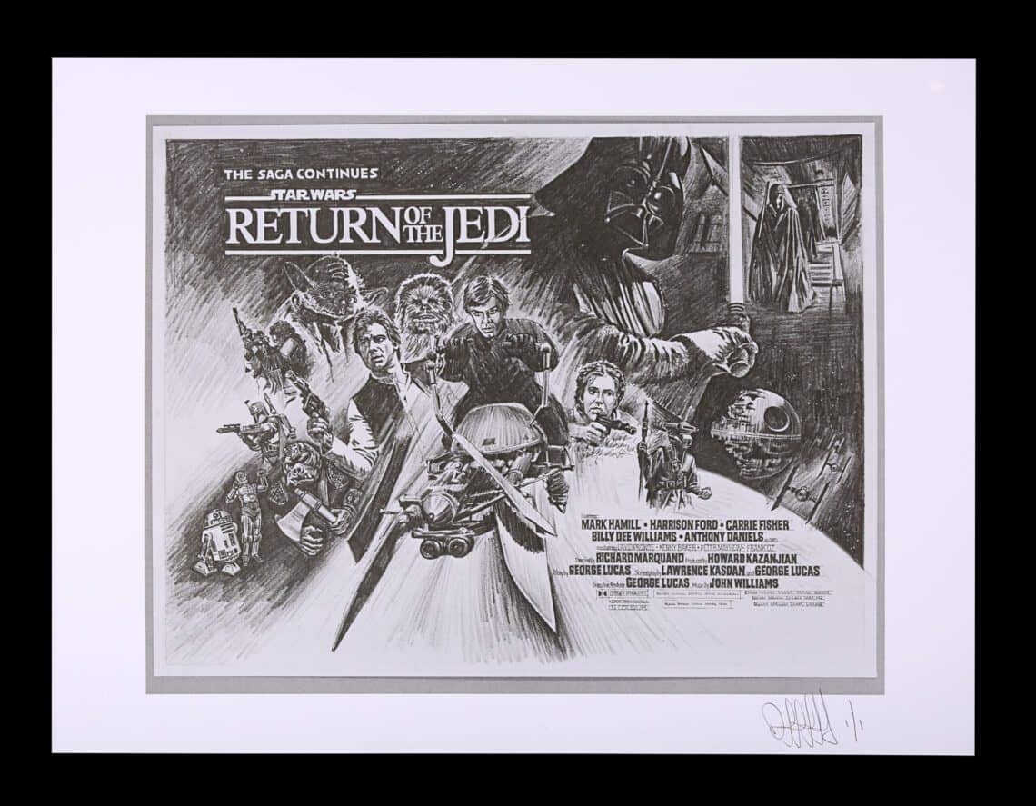 Read more about the article PREVIOUSLY UNSEEN POSTER ARTWORK FROM  STAR WARS & GET CARTER FOR SALE IN UK AUCTION
