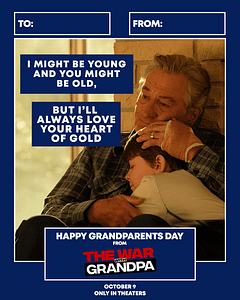 Read more about the article THE WAR WITH GRANDPA | National Grandparents Day Cards Released!