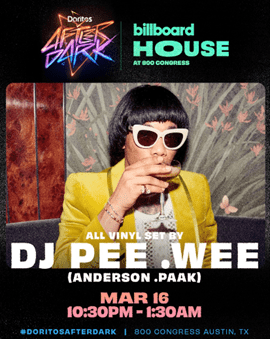 Read more about the article DORITOS® AFTER DARK™ DELIVERS LATE-NIGHT DINING AND ENTERTAINMENT AT SXSW® WITH DJ PEE .WEE AKA ANDERSON .PAAK AT BILLBOARD HOUSE