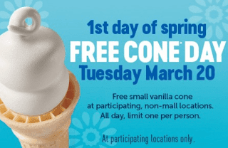 You are currently viewing Free Small Vanilla Ice Cream Cone at Dairy Queen Tuesday 3/20