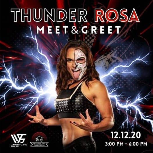 Read more about the article Meet Thunder Rosa, Red Velvet, and Shaul Guerrero December 12 at Wrestling Shop Rolling Oaks Mall