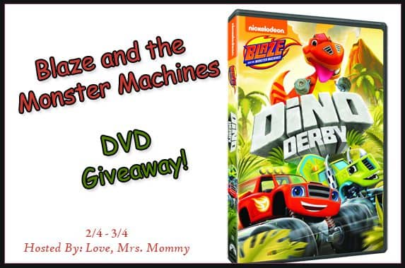 You are currently viewing Blaze and the Monster Machines: Dino Derby DVD Giveaway!