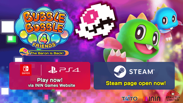 You are currently viewing Bubble Bobble 4 Friends: The Baron is Back is coming to Steam!