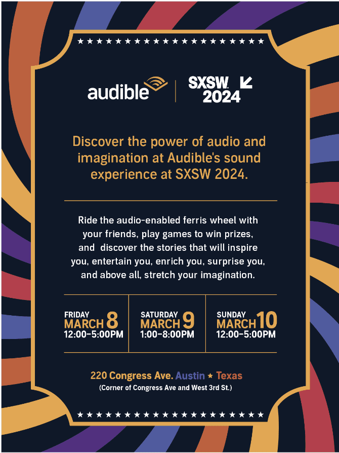 You are currently viewing AUDIBLE RETURNS TO SXSW WITH ‘THE AUDIBLE SOUND EXPERIENCE’