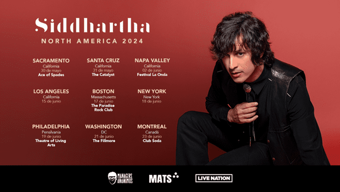 Read more about the article SIDDHARTHA ANNOUNCES HIS US TOUR NORTH AMERICA 2024