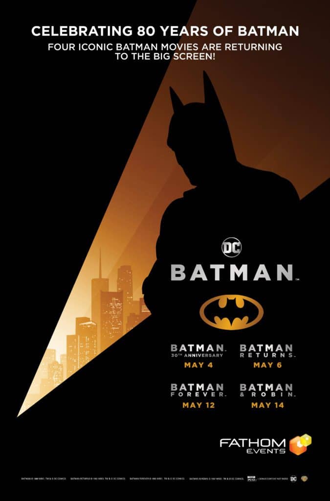 Read more about the article Long Live the Bat:  As DC and Warner Bros. Celebrate Batman’s  80th Anniversary, Fathom Events Brings Four Heroic Adventures Back to the Big Screen This May
