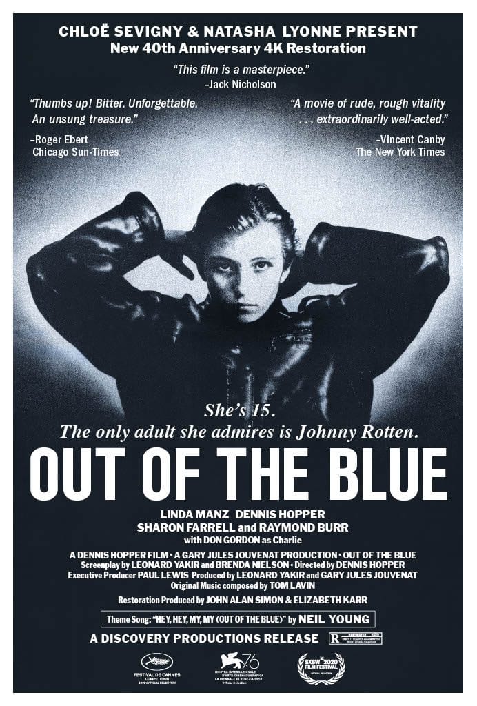 You are currently viewing DISCOVERY PRODUCTIONS PRESENTS NEW 4K RESTORATION / TIMED TO 40TH ANNIVERSARY OF DENNIS HOPPER’S CONTROVERSIAL MASTERPIECE OUT OF THE BLUE At New York City’s Metrograph