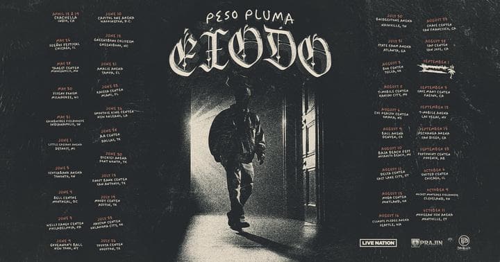 You are currently viewing GLOBAL SUPERSTAR PESO PLUMA ANNOUNCES HIS 2024 ARENA TOUR “EXODO” WHICH INCLUDES OVER 35 SHOWS