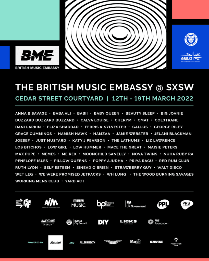 Read more about the article THE BRITISH MUSIC EMBASSY REVEALS SXSW 2022 SCHEDULE
