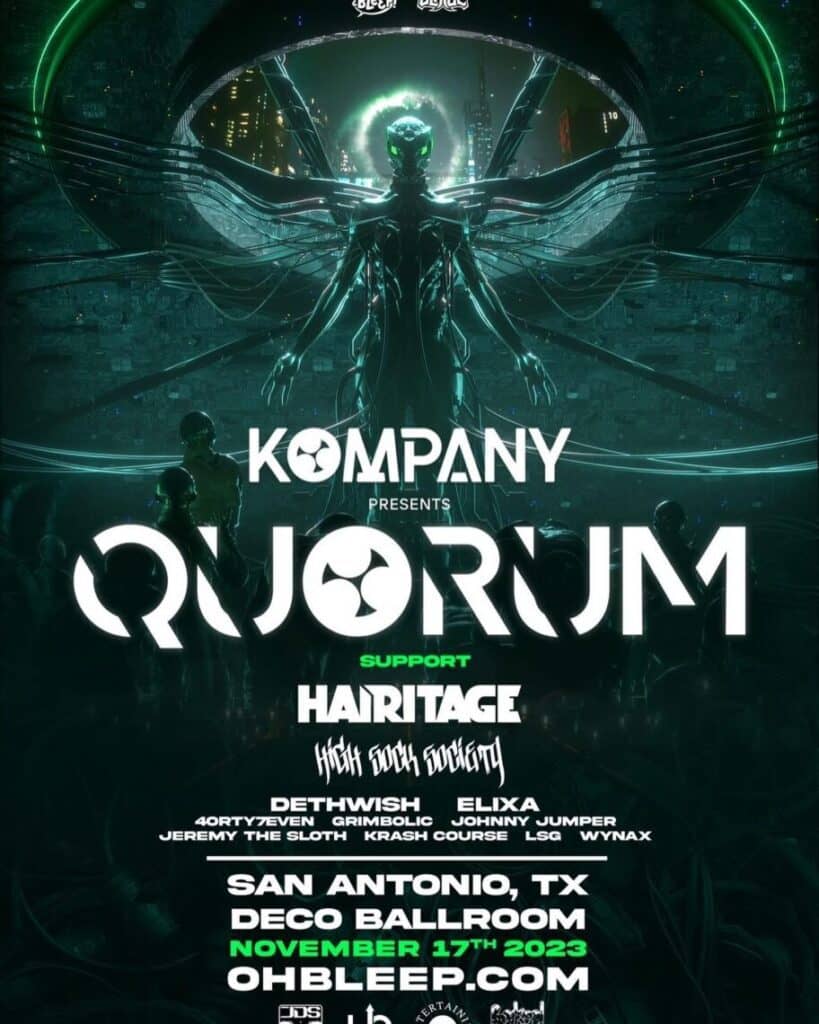 Read more about the article Kompany Presents Quorum Tour Featuring Hairitage, The Grim Reaper and Many More to San Antonio Deco Ballroom!