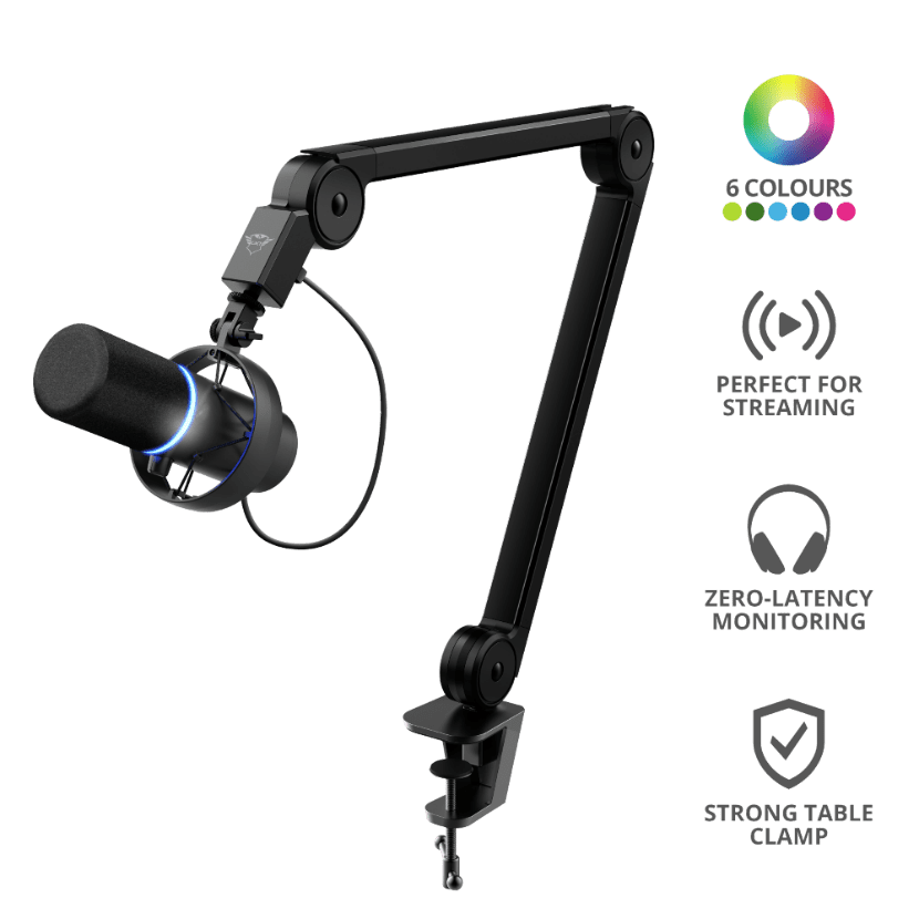 You are currently viewing Trust Gaming launches the GXT 255+ ONYX professional microphone with arm, cardioid audio pattern, shock mount and pop filter