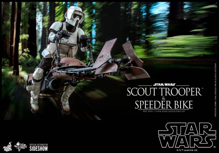 Read more about the article Collectible Alert! HOT TOYS NEW SCOUT TROOPER & SPEEDER BIKE