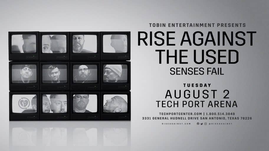 You are currently viewing Tobin Entertainment and Patchwork Presents announce RISE AGAINST SUMMER 2022 U.S. HEADLINE TOUR with THE USED and SENSES FAIL COMING TO TECH PORT ARENA
